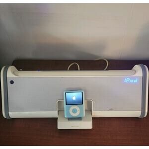 Brookstone iPod Docking Station Speakers Boombar Model 688226 Working